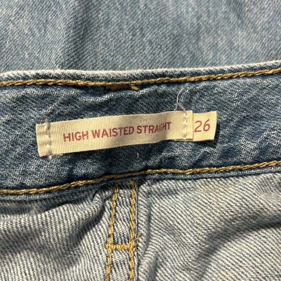 High Waisted Straighr Leg Levi Denim Jeans - Picture 3 of 6